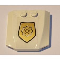 Wedge 4 x 4 x 2/3 Triple Curved with World City Gold Police Badge on Transparent Background Pattern (Sticker) - Set 4854 - Part - 45677pb011 - White - used - Qty:3