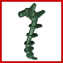 Plant Vine Seaweed / Appendage Spiked / Bionicle Spine - Flexible Rubber - Part - 55236 - Dark Green - used - Qty:6
