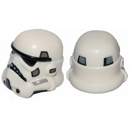Minifigure Headgear Helmet SW Stormtrooper with Molded Black Forehead Eyes Nose Chin and Panels on Back and Printed Dark Bluish Gray Marks and Light Bluish Gray Panels on Back Pattern - Part - 42861pb02b - White - used - Qty:1