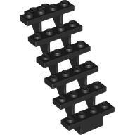 Stairs 7 x 4 x 6 Straight Open - Part - 30134 - Brown - used - Qty:1