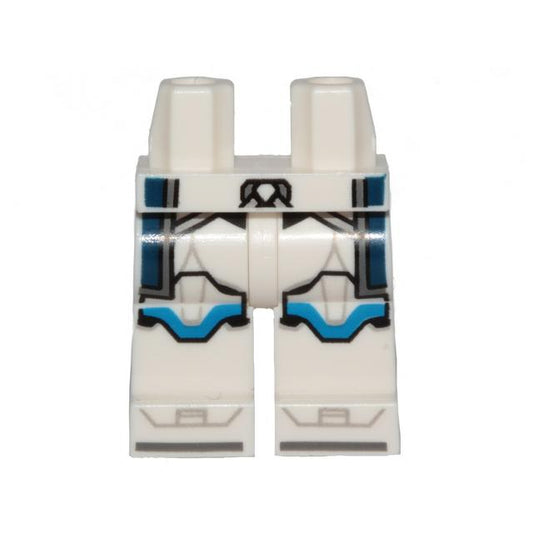Hips and Legs with SW Clone Trooper Armor Blue Markings and Dark Blue Kama Pattern - Part - 970c00pb1452 - White - used - Qty:1