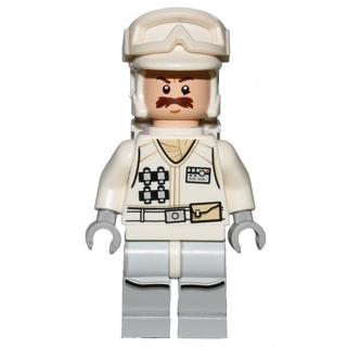 Hoth Rebel Trooper White Uniform (Moustache) - Minifigure - Used