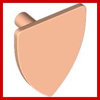 Minifigure Shield Triangular Short - Part - 3846 - Light Nougat - used - Qty:9