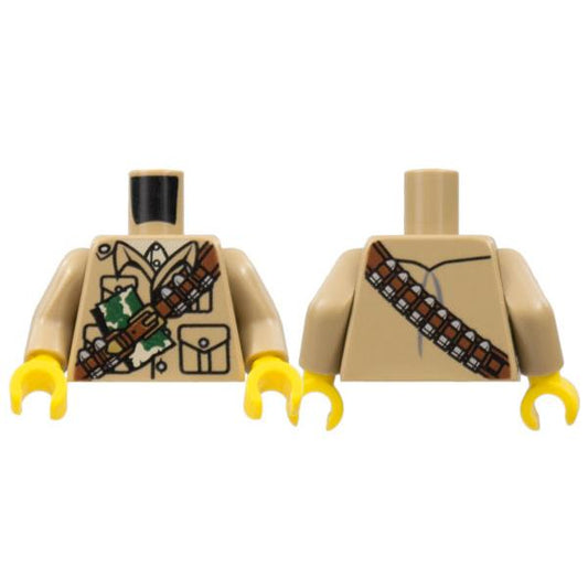Torso Monster Fighters with Ammunition Belt Pattern / Dark Tan Arms / Yellow Hands - Part - 973pb1113c01 - Dark Tan - used - Qty:1