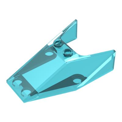 Windscreen 6 x 4 x 1 1/3 with Bottom Tabs and Hollow Studs - Part - 6152a - Trans-Light Blue - used - Qty:1