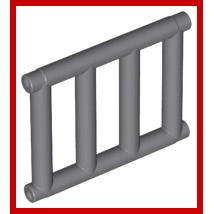 Bar 1 x 4 x 3 Grille with End Protrusions - Part - 62113 - Dark Bluish Gray - used - Qty:18