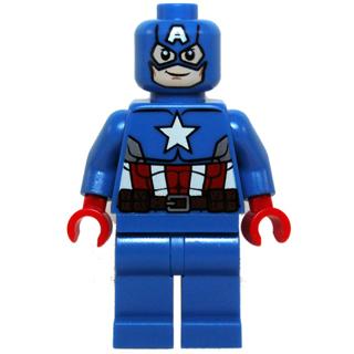 Captain America - Blue Suit Red Hands Mask - Minifigure - Used