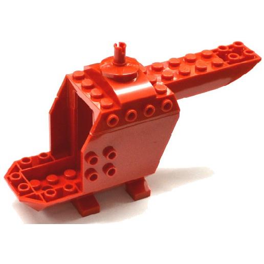 Helicopter Body with Top Pin - Part - 18929c01 - Red - used - Qty:1
