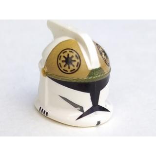 Minifigure Headgear Helmet SW Clone Trooper with Holes Clone Gunner Pattern - Part - 61189pb06 - White - used - Qty:1
