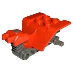 Tricycle Body Top with Dark Gray Chassis (30187 / 30188) - Part - 30187c00a - Red - used - Qty:1