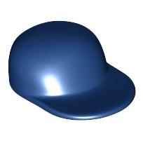 Minifigure Headgear Cap - Long Flat Bill - Part - 4485 - Blue - new - Qty:4
