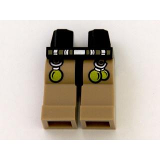 Hips and Dark Tan Legs with Dark Tan and Silver Belt and 3 Lime Balls Pattern - Part - 970c69pb04 - Black - used - Qty:1