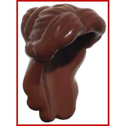 Mini Doll Hair Friends Long Parted Bangs Curls Bun Hole on Top - Part - 23955 - Reddish Brown - used - Qty:1