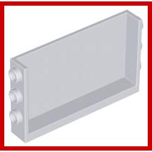 Panel 1 x 6 x 3 with Studs on Sides - Part - 98280 - Light Bluish Gray - used - Qty:3