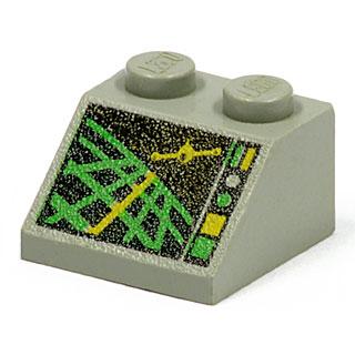 Slope 45 2 x 2 with Horizon Indicator Screen Pattern (Space Police II) - Part - 3039pc3 - Light Gray - used - Qty:1