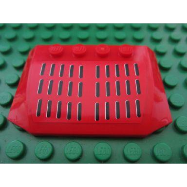 Wedge 4 x 6 x 2/3 Triple Curved with Grille Lines Pattern (Sticker) - Set 8160 - Part - 52031pb028 - Red - used - Qty:1