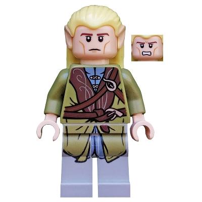 Legolas - Olive Green Robe Long Cheek Lines - Minifigure - New