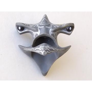 Minifigure Headgear Head Cover Hammerhead Shark with Black Eyes and Light Bluish Gray Lines Pattern - Part - 92943pb01 - Dark Bluish Gray - used - Qty:1