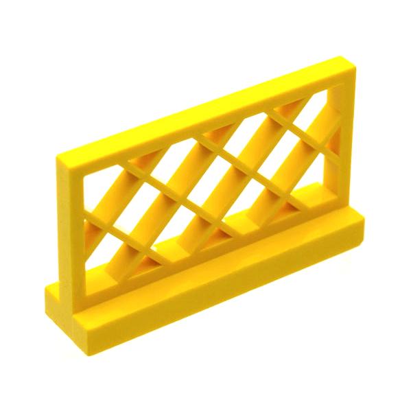 Fence 1 x 4 x 2 Lattice - Part - 3185 - Yellow - used - Qty:3