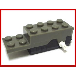 Pullback Motor 6 x 2 x 1 2/3 with Black Base and White Wheels Holder Pins (Motor 2) - Part - 41861c01 - Dark Gray - used - Qty:2