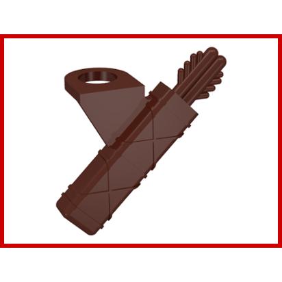 Minifigure Arrow Quiver with 2 Arrows - Part - 4498 - Brown - used - Qty:1