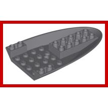 Aircraft Fuselage Forward Bottom Curved 6 x 10 with 3 Holes - Part - 87611 - Dark Bluish Gray - used - Qty:5