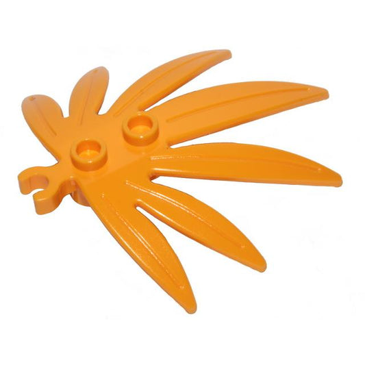 Plant Leaves 6 x 5 Swordleaf with Open O Clip Thick - Part - 10884 - Bright Light Orange - new - Qty:1