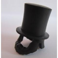 Minifigure Headgear Hat Top Hat Large with Beard - Part - 15498 - Black - used - Qty:1