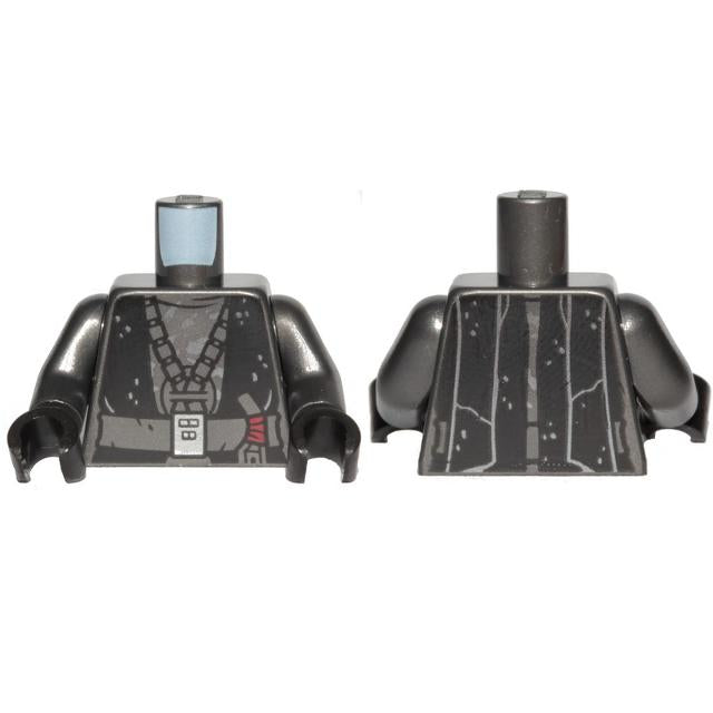 Torso SW Black Robe Silver Spots and Buckle Pattern / Pearl Dark Gray Arms / Black Hands - Part - 973pb3821c01 - Pearl Dark Gray - used - Qty:1