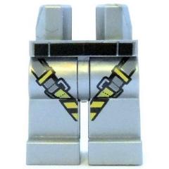 Hips and Legs with Gray Yellow and Black Harness Pattern - Part - 970c00pb0583 - Flat Silver - used - Qty:1