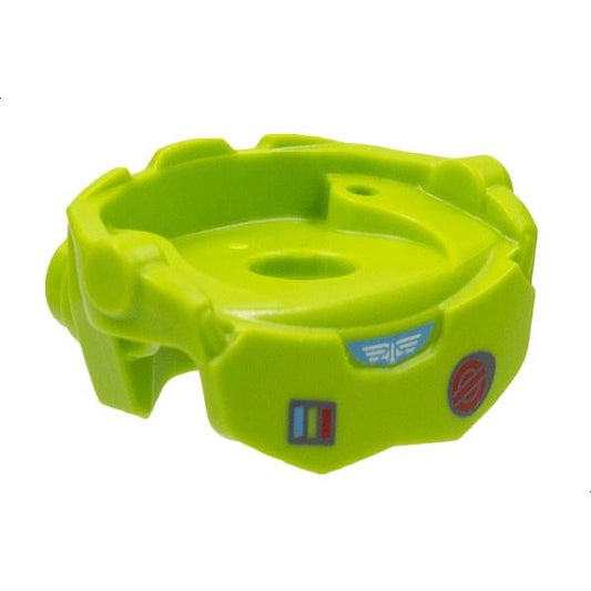 Minifigure Spacesuit with 2 Studs on Back Star Command Logo Medium Blue Lime and Red Lines in Square Circle Symbol Pattern - Part - 98875pb02 - Lime - new - Qty:1