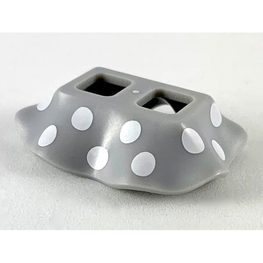 Minifigure Skirt Plastic with Large White Polka Dots Pattern (Minnie Mouse) - Part - 24782pb02 - Light Bluish Gray - used - Qty:1