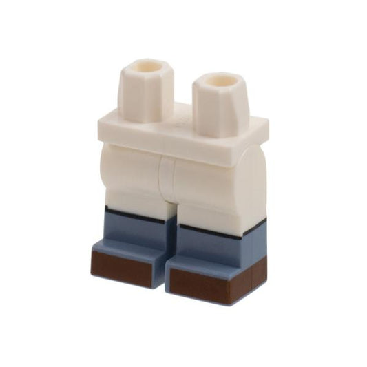 Hips and Legs with Sand Blue Boots Reddish Brown Toes Pattern - Part - 970c00pb1368 - White - used - Qty:1