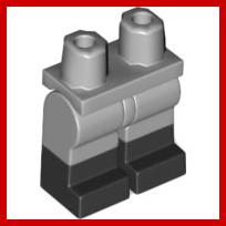 Hips and Legs with Molded Black Lower Legs / BootsPattern - Part - 970c00pb0411 - Light Bluish Gray - used - Qty:1