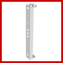 Support 2 x 2 x 13 with 5 Pin Holes - Part - 91176 - White - used - Qty:2