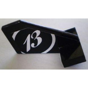 Tail Shuttle Small with White '13' and Circle Pattern on Right Side (Sticker) - Set 8898 - Part - 44661pb011r - Black - used - Qty:3