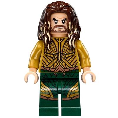 Aquaman - Dark Brown Long Hair Dark Green Legs - Minifigure - New