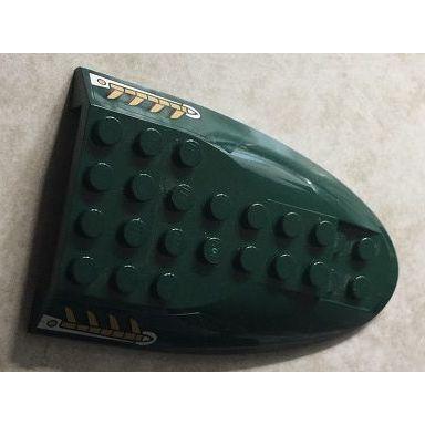 Aircraft Fuselage Aft Section Curved Top 6 x 10 with Gold and Silver Mechanical Pattern on Both Sides (Stickers) - Set 76006 - Part - 87615pb05 - Dark Green - used - Qty:5