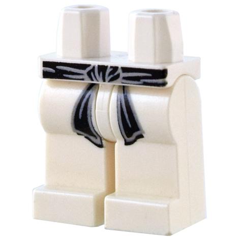 Hips and Legs with Black Karate Belt Pattern - Part - 970c00pb0086 - White - used - Qty:1