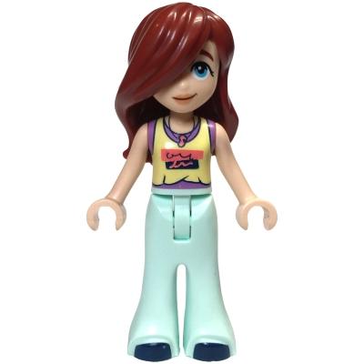 Friends Paisley - Bright Light Yellow and Medium Lavender Tank Top Light Aqua Trousers Bell-Bottoms Dark Blue Shoes - Minifigure