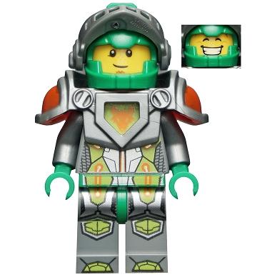 Aaron Fox - Flat Silver Visor and Armor 2 Clips and 2 Bars with Tow Ball on Back - Minifigure - New