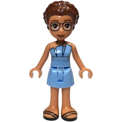 Friends Olivia (Adult) - Bright Light Blue Dress Black Sandals - Minifigure