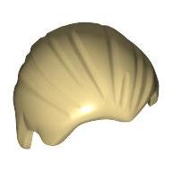 Minifigure Hair Combed Front to Rear - Part - 92081 - Tan - used - Qty:1