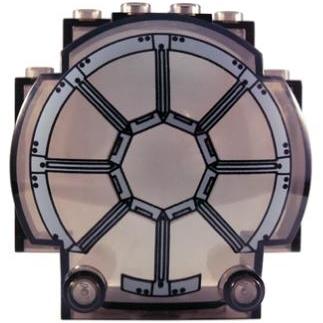 Windscreen 3 x 6 x 5 Bubble with SW 8 Spoke Radial Light Bluish Gray Thick Lines Pattern - Part - 30366pb03 - Trans-Brown - used - Qty:1