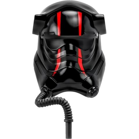 Large Figure Head Modified SW Elite TIE Fighter Pilot with Hose with Red Stripes Pattern - Part - 35008 - Black - used - Qty:1