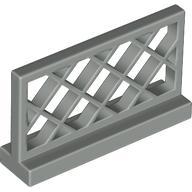 Fence 1 x 4 x 2 Lattice - Part - 3185 - Light Gray - used - Qty:1