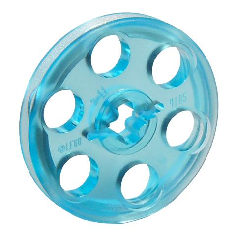 Technic Wedge Belt Wheel (Pulley) - Part - 4185 - Trans-Light Blue - used - Qty:2