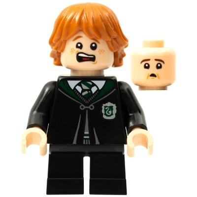 Ron Weasley - Black Slytherin Robe and Short Legs (Vincent Crabbe Transformation) - Minifigure