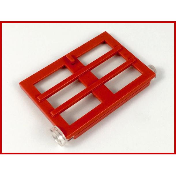 Door 1 x 4 x 5 Right with 6 Panes with Fixed Trans-Clear Glass - Part - bb1389c01 - Red - used - Qty:2