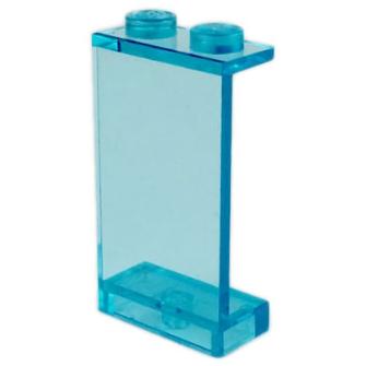 Panel 1 x 2 x 3 - Solid Studs - Part - 2362a - Trans-Light Blue - used - Qty:2
